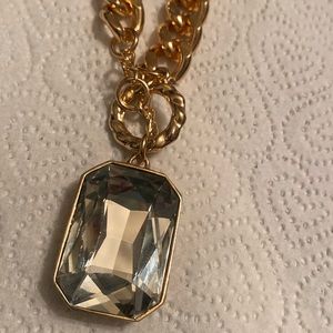 Traci Lynn chunky gold tone pendant necklace